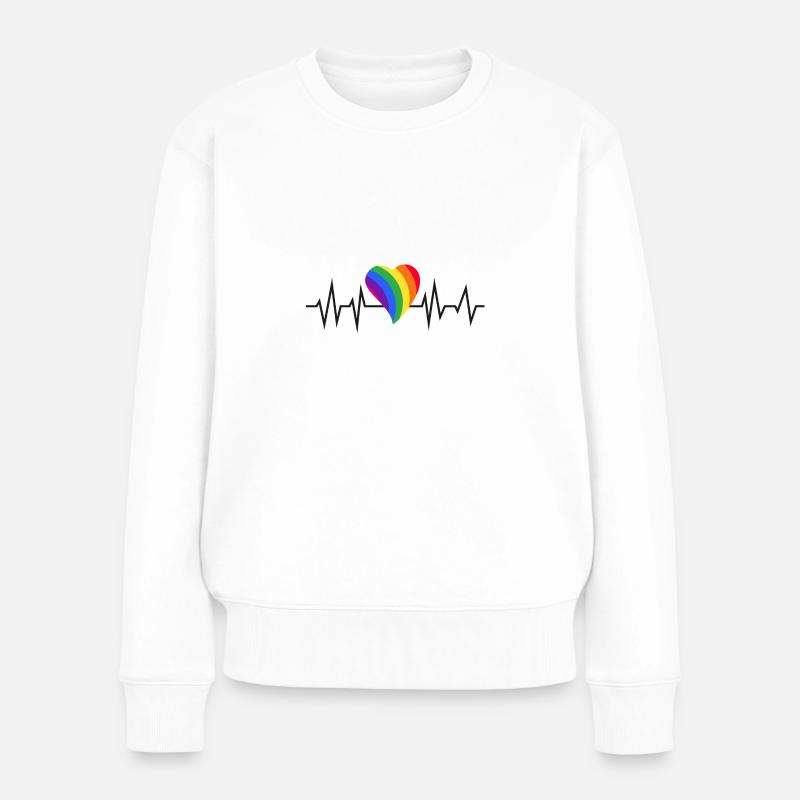LGBT puls Spruch Geschenk Pride Rechte - Frauen Premium Bio Pullover - Weiß