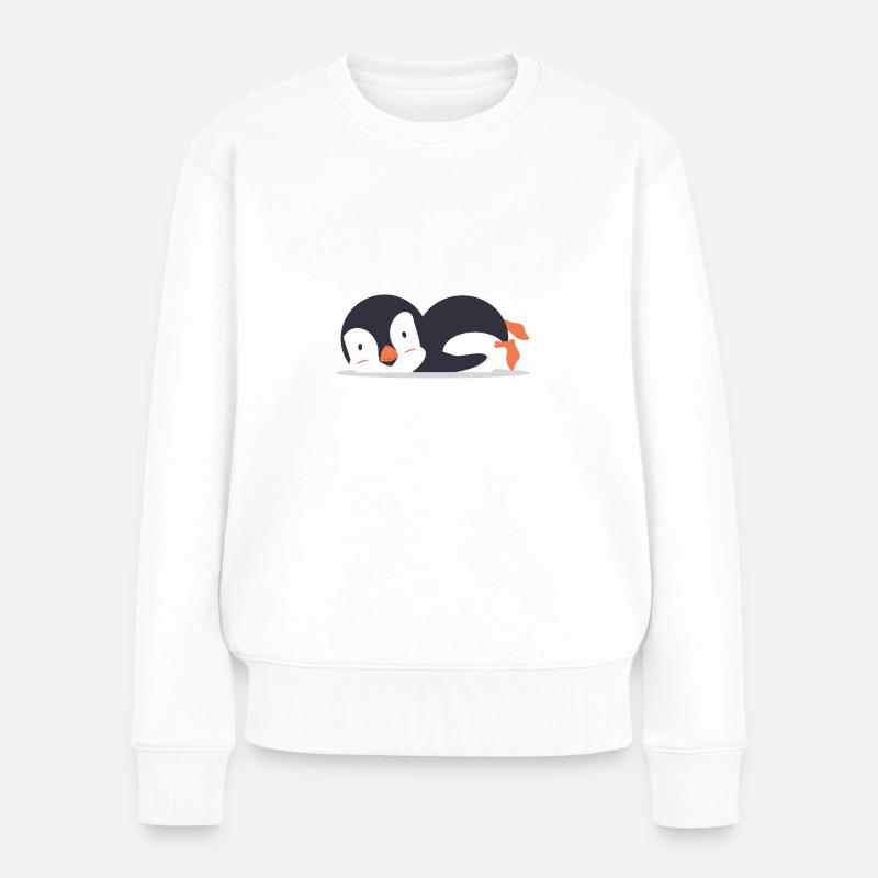 Pinguin - Frauen Premium Bio Pullover - Weiß
