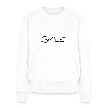 SMILE if you can - Frauen Premium Bio Pullover - Weiß - Vorne - Julia (174cm)