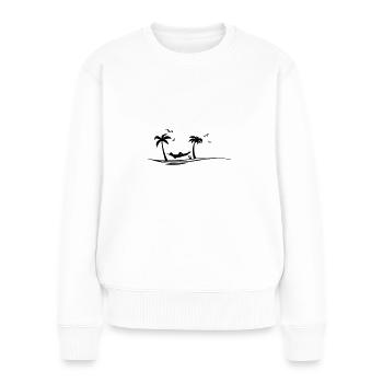 HANGING PALMEN Water Waves Sun - Women's Premium Organic Jumper - white - Front - Julia (174cm)