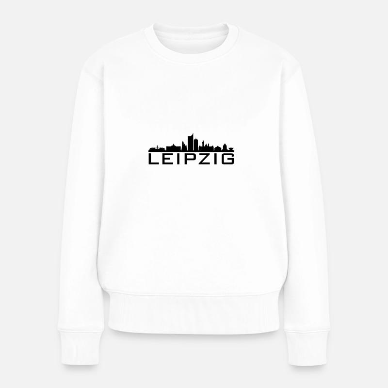 LEIPZIG Sachsen Deutschland Skyline Stadt - Frauen Premium Bio Pullover - Weiß