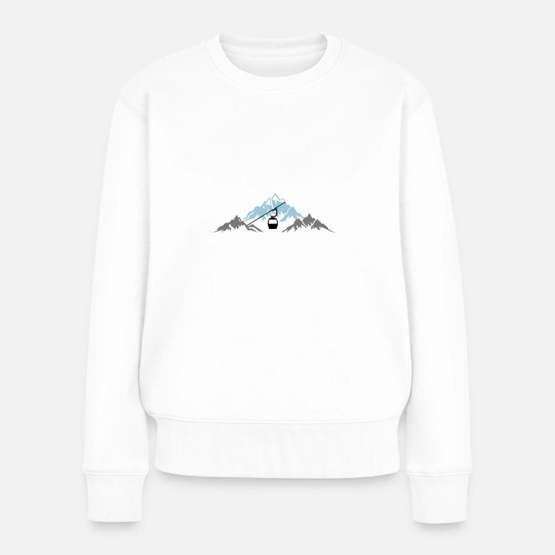 BERGE WINTER GONDEL SKI - Frauen Premium Bio Pullover - Weiß