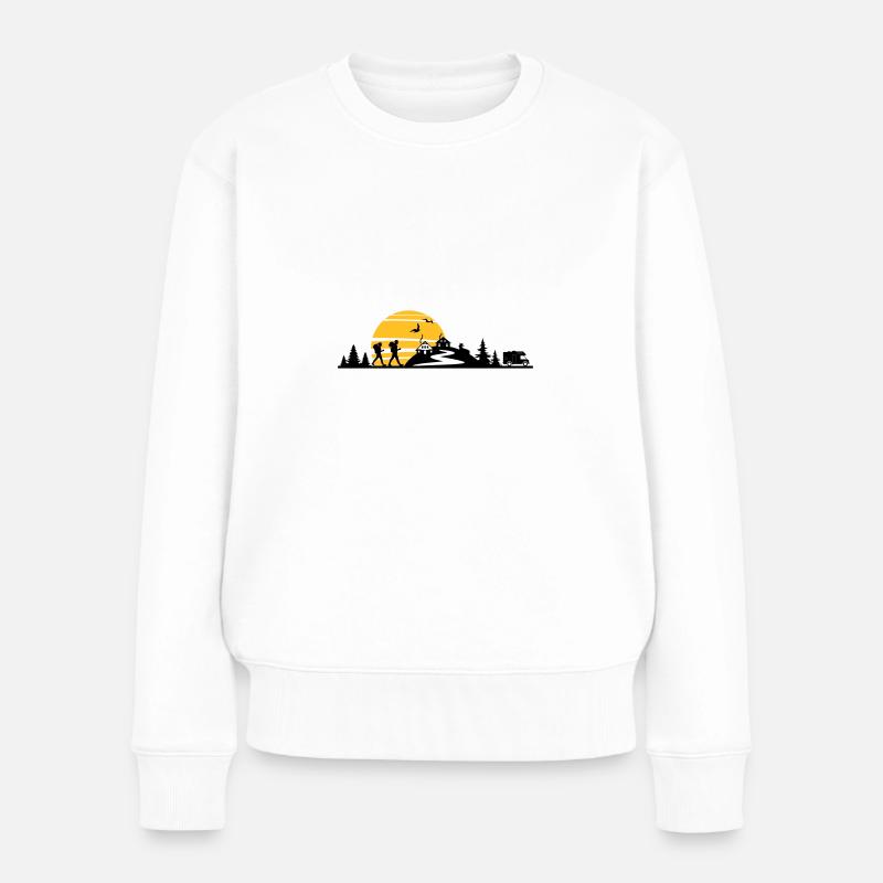 RANDONNEURS forêt montagne camping-car - Pull Premium bio Femme - blanc