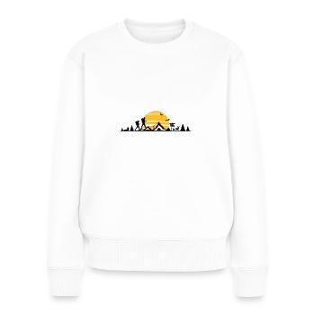 RANDONNEURS arbres forêt montagnes soleil - Pull Premium bio Femme - blanc - Devant - Julia (174cm)