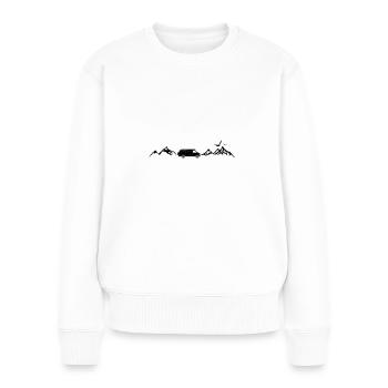 CAMPER BUS RV voiture montagnes - Pull Premium bio Femme - blanc - Devant - Julia (174cm)