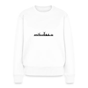 RÜGEN ÎLE D’OSTEE Phare Emblème - Pull Premium bio Femme - blanc - Devant - Julia (174cm)