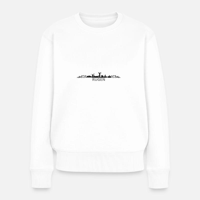 RÜGEN INSEL OSTEE Leuchtturm Wahrzeichen - Frauen Premium Bio Pullover - Weiß