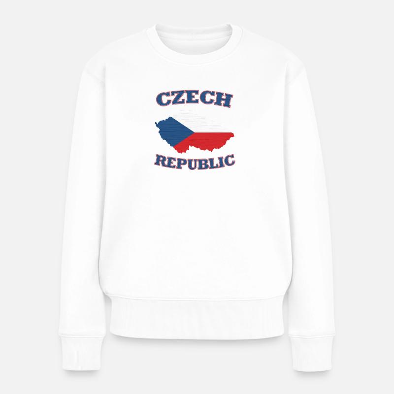 Czech Republik, Tschechien - Frauen Premium Bio Pullover - Weiß