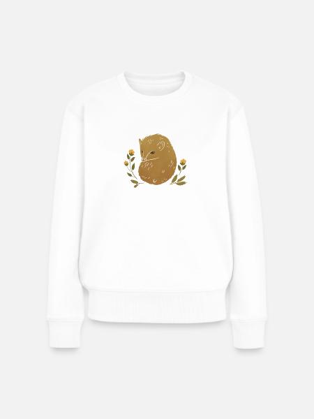 Wilde Tiere - Stachelschweine - Frauen Premium Bio Pullover - Weiß