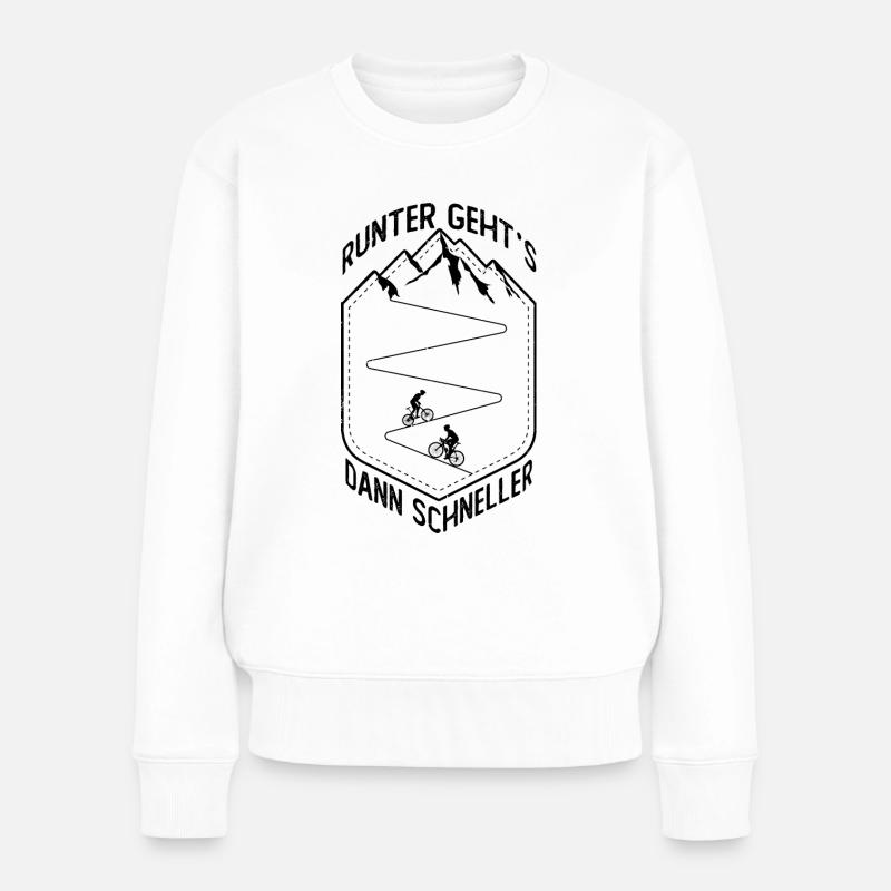 Rutreich Gehen Dann Schneller - - Frauen Premium Bio Pullover - Weiß