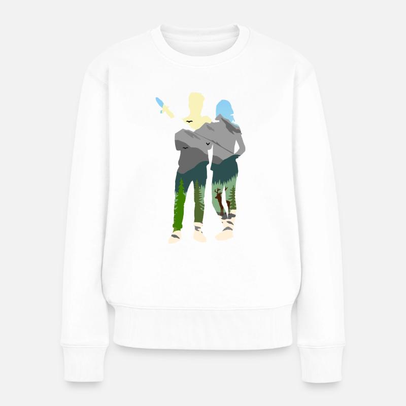 Wanderfreunde - Frauen Premium Bio Pullover - Weiß