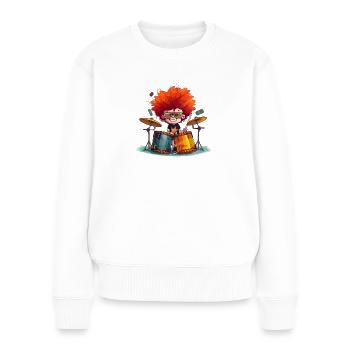 Drummer Boy - Frauen Premium Bio Pullover - Weiß - Vorne - Julia (174cm)