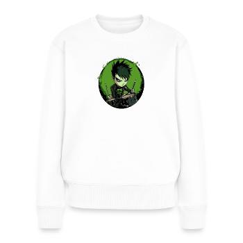 Drummer Boy green Drums Schlagzeug - Frauen Premium Bio Pullover - Weiß - Vorne - Julia (174cm)