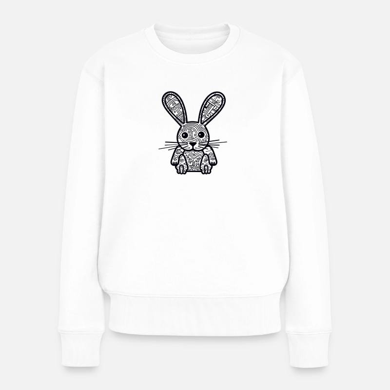 Hase - Frauen Premium Bio Pullover - Weiß