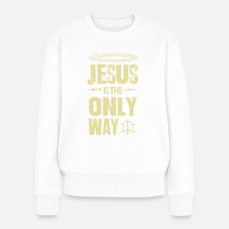 Jésus est le Chemin - Pull Premium bio Femme - blanc