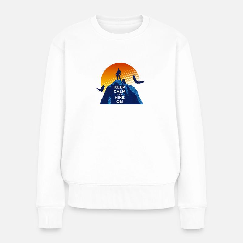 Keep calm and hike on - Women's Premium Organic Jumper - white
