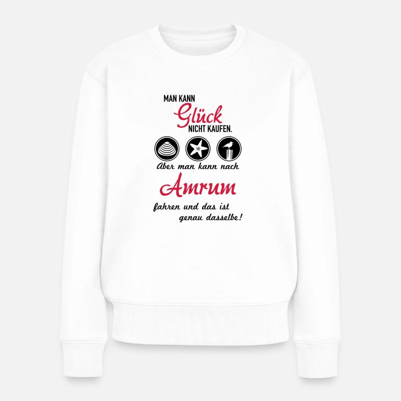 Glück Amrum - Frauen Premium Bio Pullover - Weiß