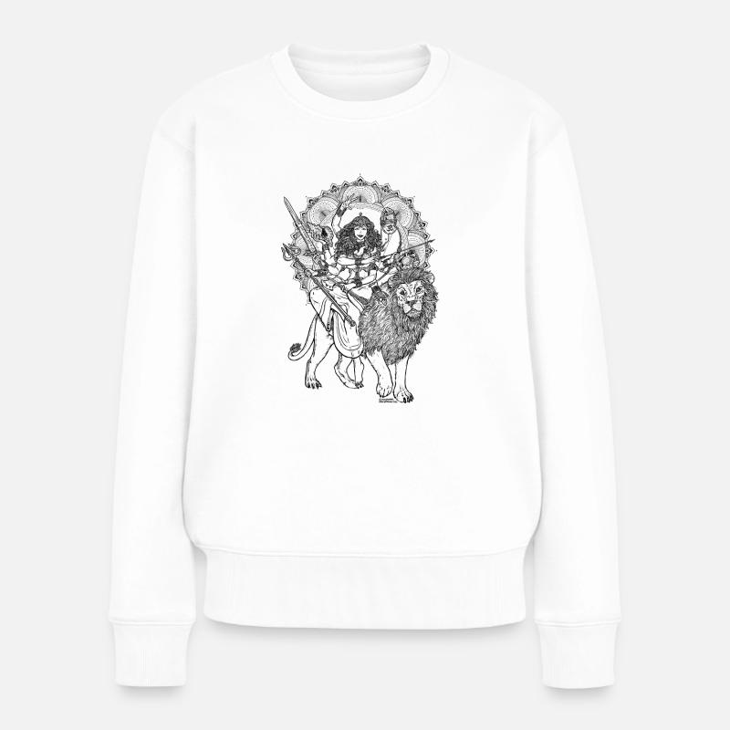 Durga - Frauen Premium Bio Pullover - Weiß