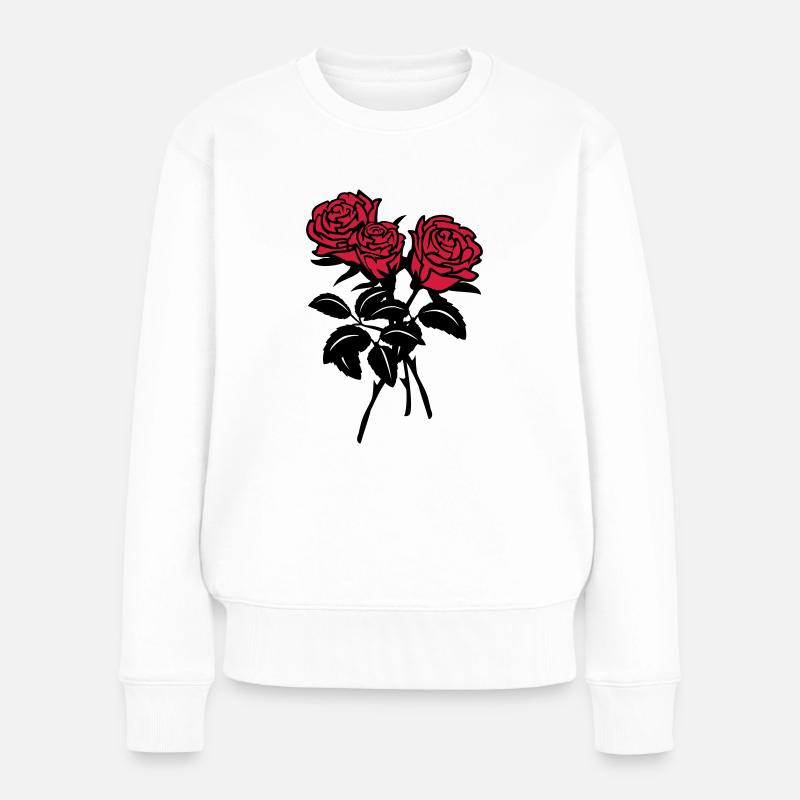 roses - Frauen Premium Bio Pullover - Weiß