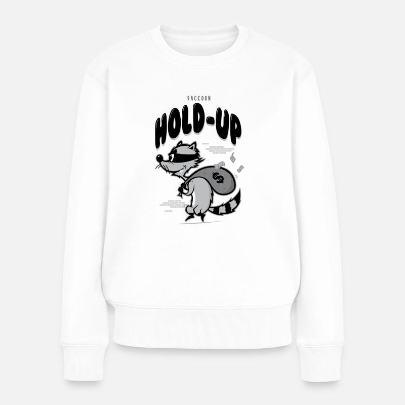 Waschbär halten - Frauen Premium Bio Pullover - Weiß