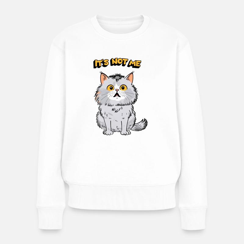 Das graue Kätzchen, süße Katze - Frauen Premium Bio Pullover - Weiß