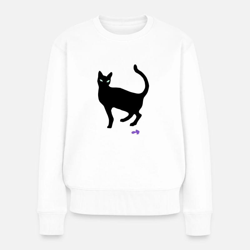 Katze - Frauen Premium Bio Pullover - Weiß