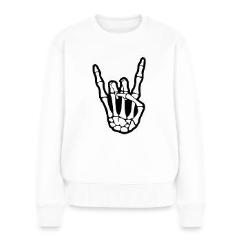 Skeleton rock hand - Women's Premium Organic Jumper - white - Front - Julia (174cm)