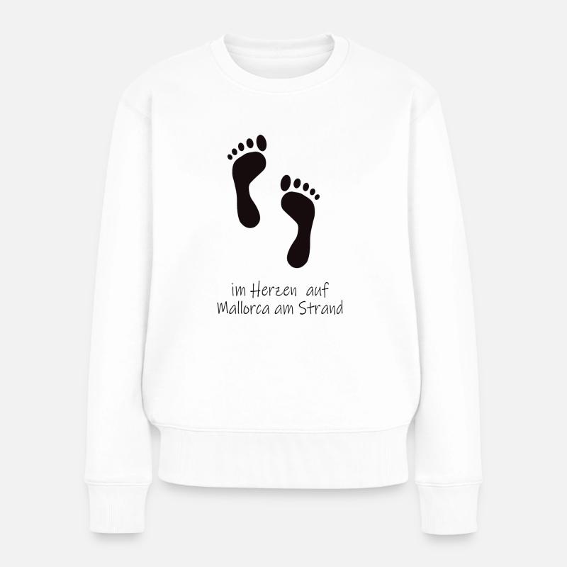 Im Herzen auf Mallorca - Frauen Premium Bio Pullover - Weiß