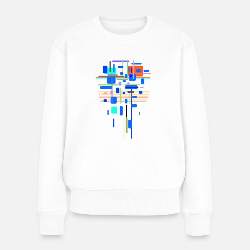 Architektur Muster Design - Frauen Premium Bio Pullover - Weiß