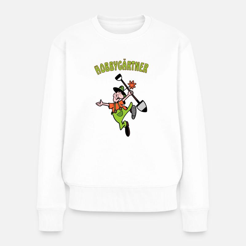 Hobbygärtner - Frauen Premium Bio Pullover - Weiß