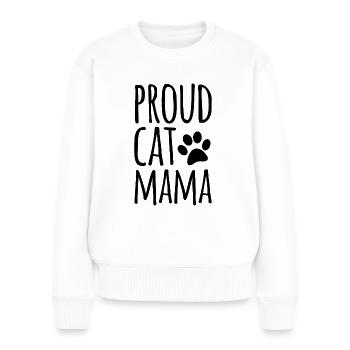 Proud Cat Mama - Women's Premium Organic Jumper - white - Front - Julia (174cm)