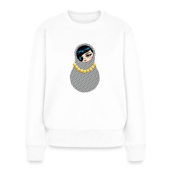 Matriochka Anja - Pull Premium bio Femme - blanc - Devant - Julia (174cm)