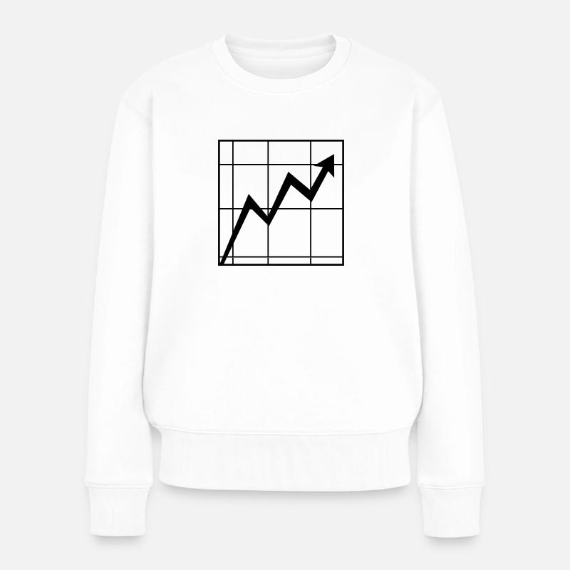 Aktien Kurs Diagramm Aktienkurs Pfeil - Frauen Premium Bio Pullover - Weiß