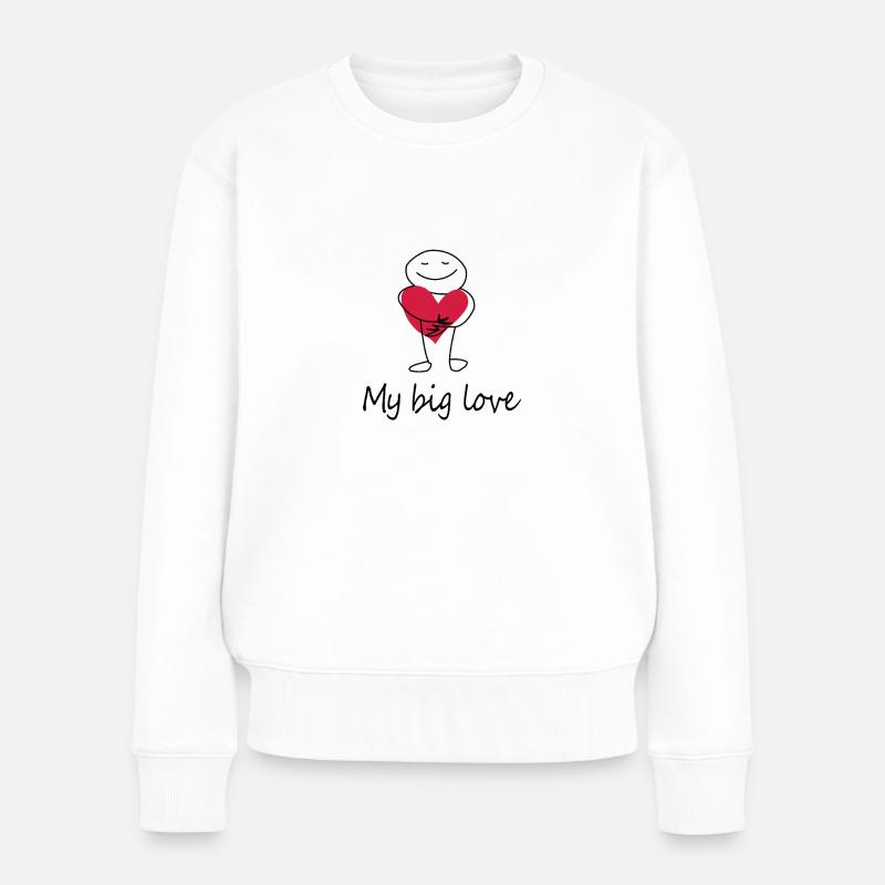 my big love - Frauen Premium Bio Pullover - Weiß