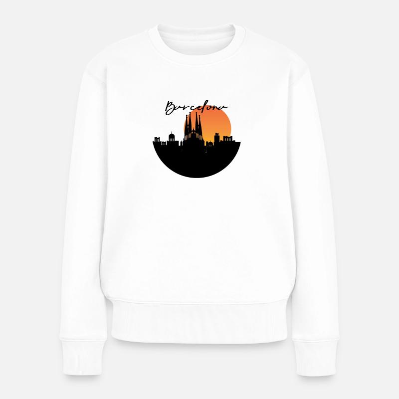 Voyage à Barcelone - Pull Premium bio Femme - blanc