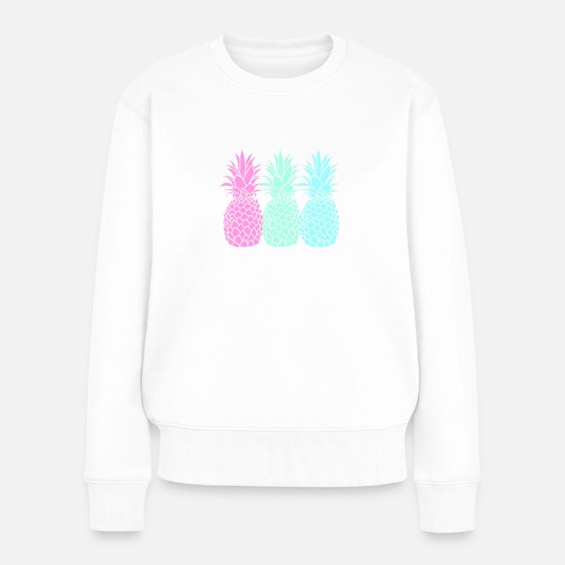 Ananas - Frauen Premium Bio Pullover - Weiß