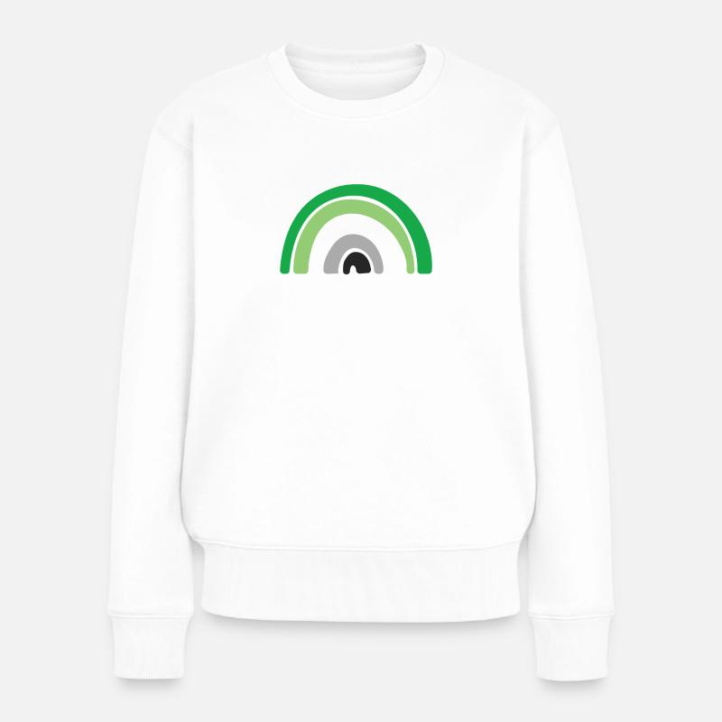 Flagge - LGBTQIA Rainbow Aromantic - Frauen Premium Bio Pullover - Weiß