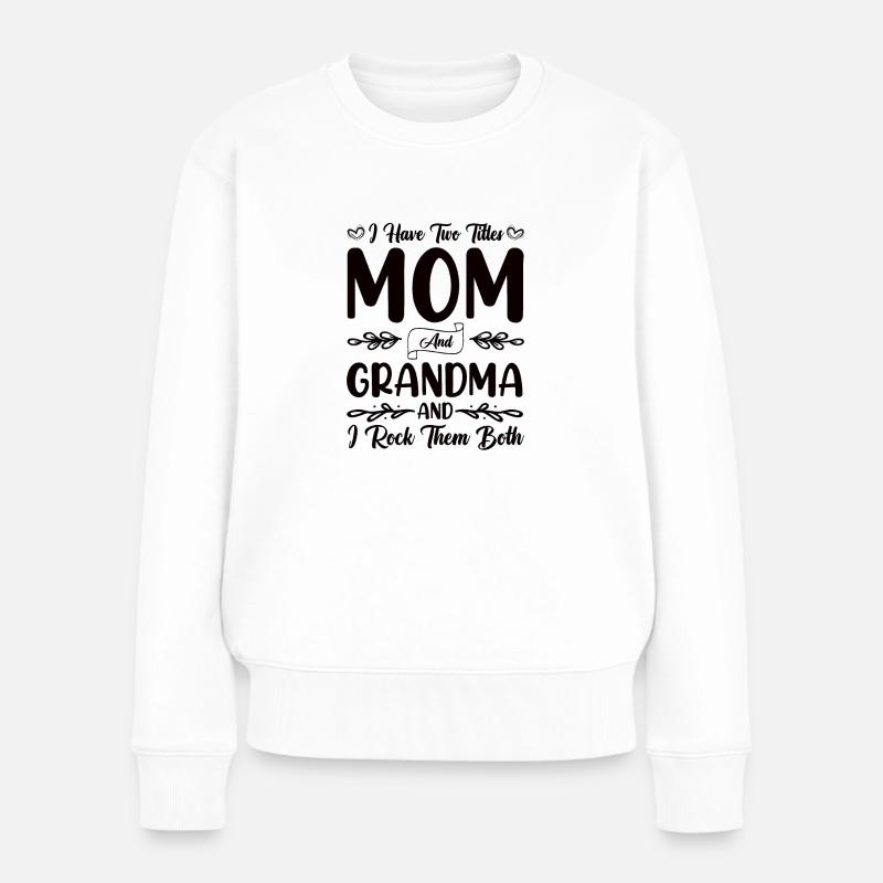 Beste Oma Mama Kinder Enkel Spruch Geschenk - Frauen Premium Bio Pullover - Weiß