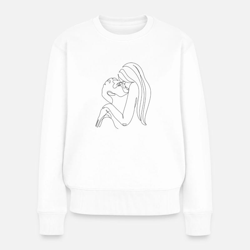Liebespaar - Frauen Premium Bio Pullover - Weiß