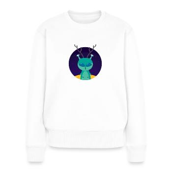 Hirsche auf dem Mond - Frauen Premium Bio Pullover - Weiß - Vorne - Julia (174cm)
