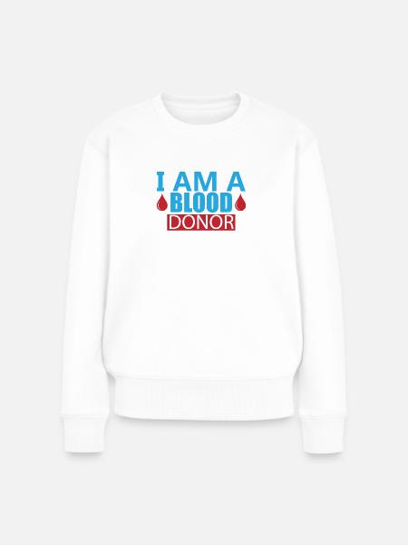 Blutspende Blutspenden Blutspender - Frauen Premium Bio Pullover - Weiß