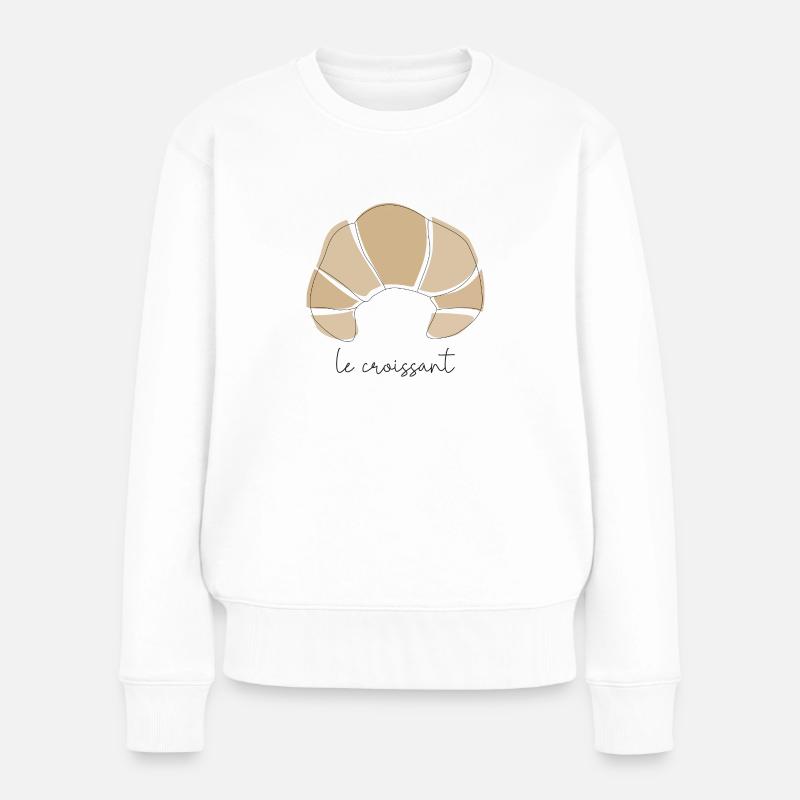 Croissant³. - Frauen Premium Bio Pullover - Weiß