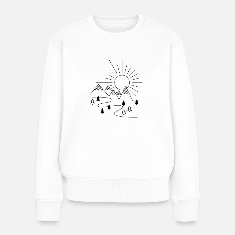 Berge - Frauen Premium Bio Pullover - Weiß