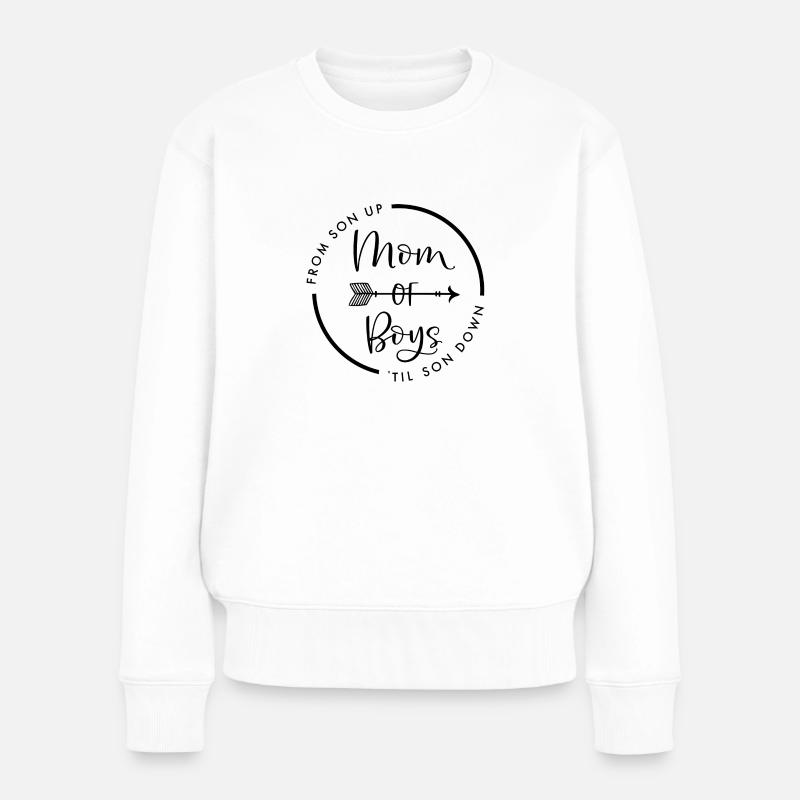 From Son Up - Mom Of Boys - Til Son Down - Frauen Premium Bio Pullover - Weiß