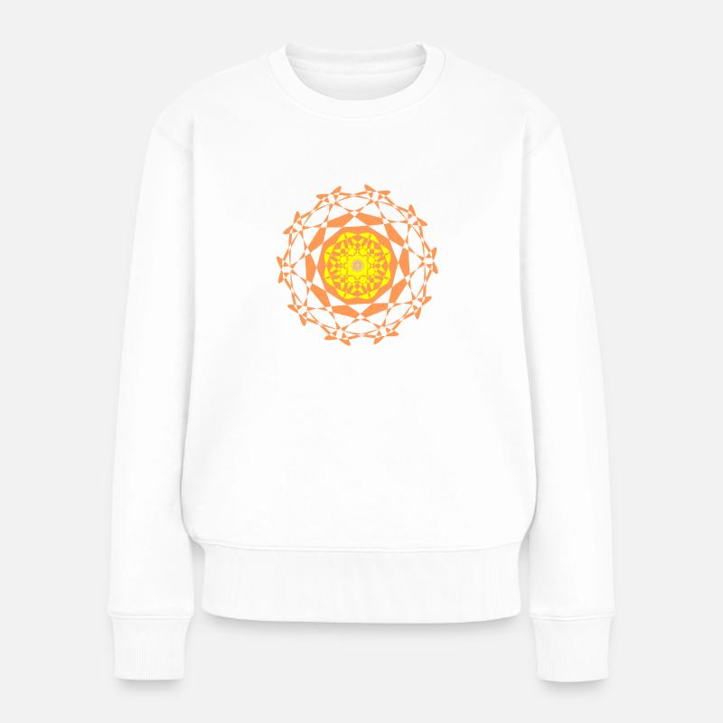 Mandala - Frauen Premium Bio Pullover - Weiß