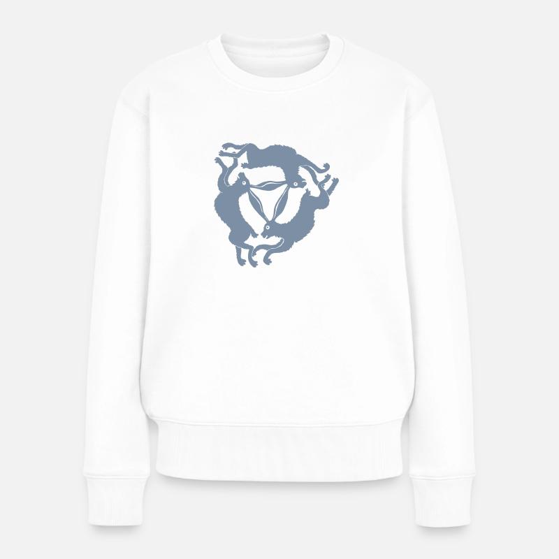 Trois lapins - Pull Premium bio Femme - blanc