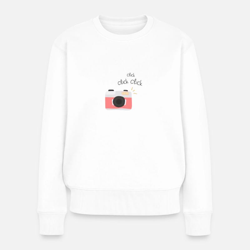 Klicken Sie auf Klicken Sie auf Klicken Sie - Frauen Premium Bio Pullover - Weiß