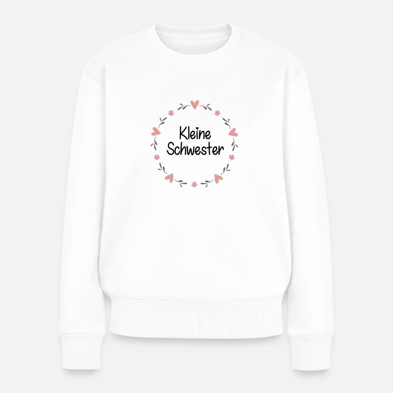 Kleine Schwester - Frauen Premium Bio Pullover - Weiß