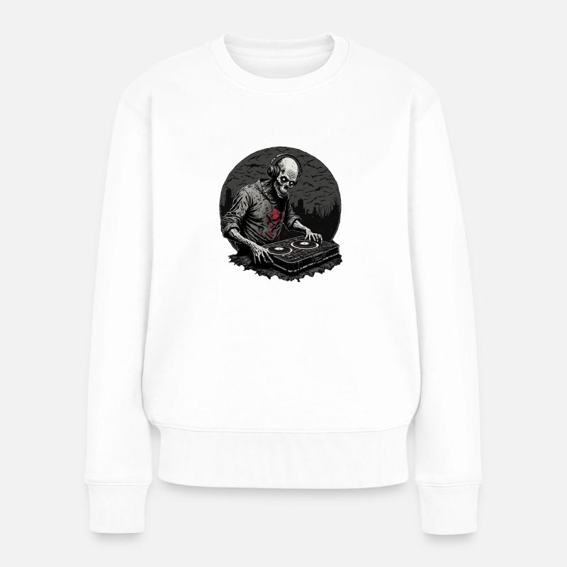 Zombie DJ - Pull Premium bio Femme - blanc