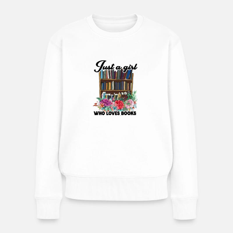 Buch Bücher studieren Ich mag und liebe Bücher. - Frauen Premium Bio Pullover - Weiß